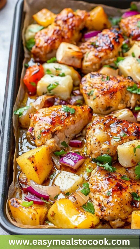 Best Hawaiian Chicken Sheet Pan