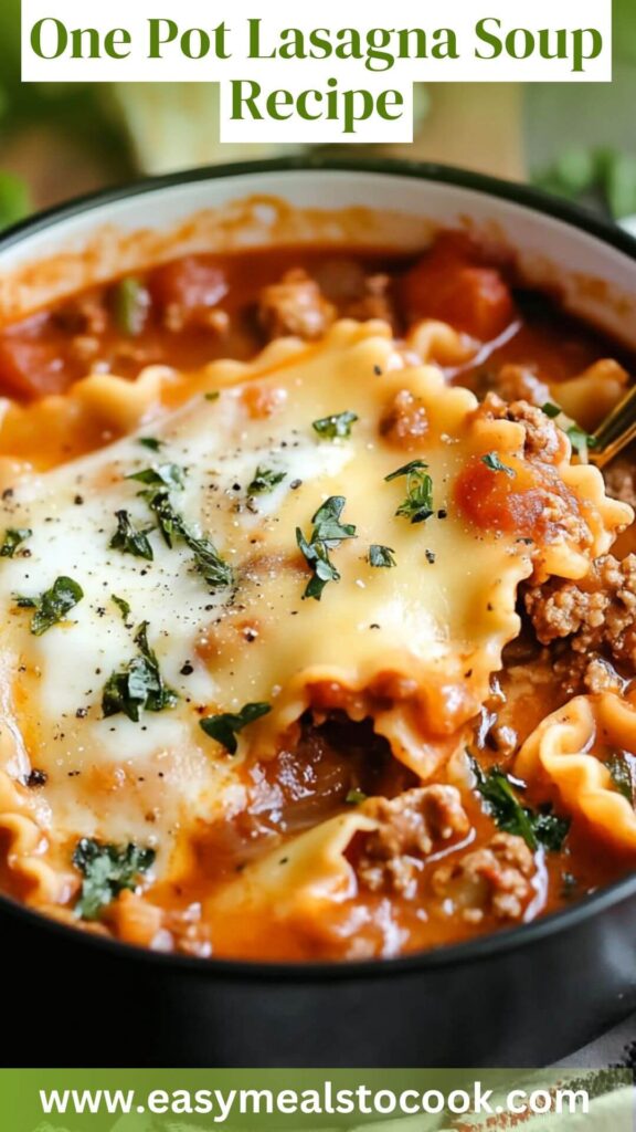 One Pot Lasagna Soup Recipe