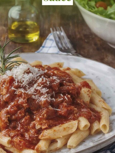 Penne Pasta and Meat Sauce