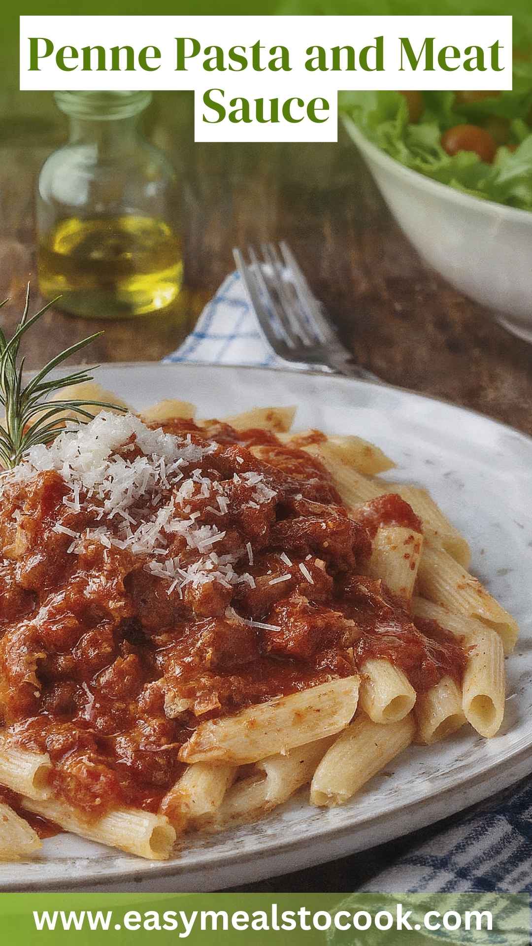 Penne Pasta and Meat Sauce Penne Pasta and Meat Sauce