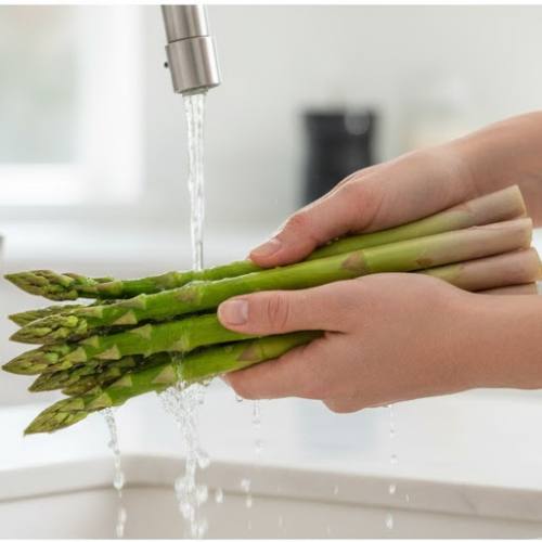 Step 1: Wash the Asparagus Step 1: Wash the Asparagus