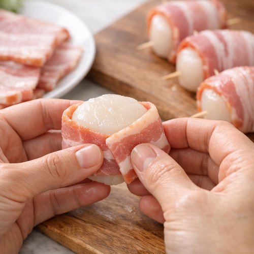 Step 2: Wrap the Scallops with Bacon