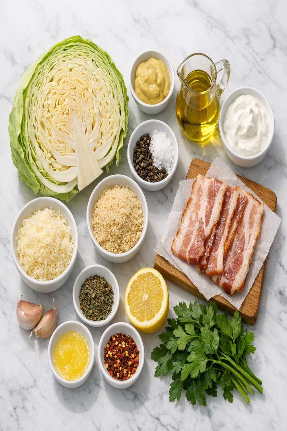 Baked Cabbage Wedge Recipe ingredients