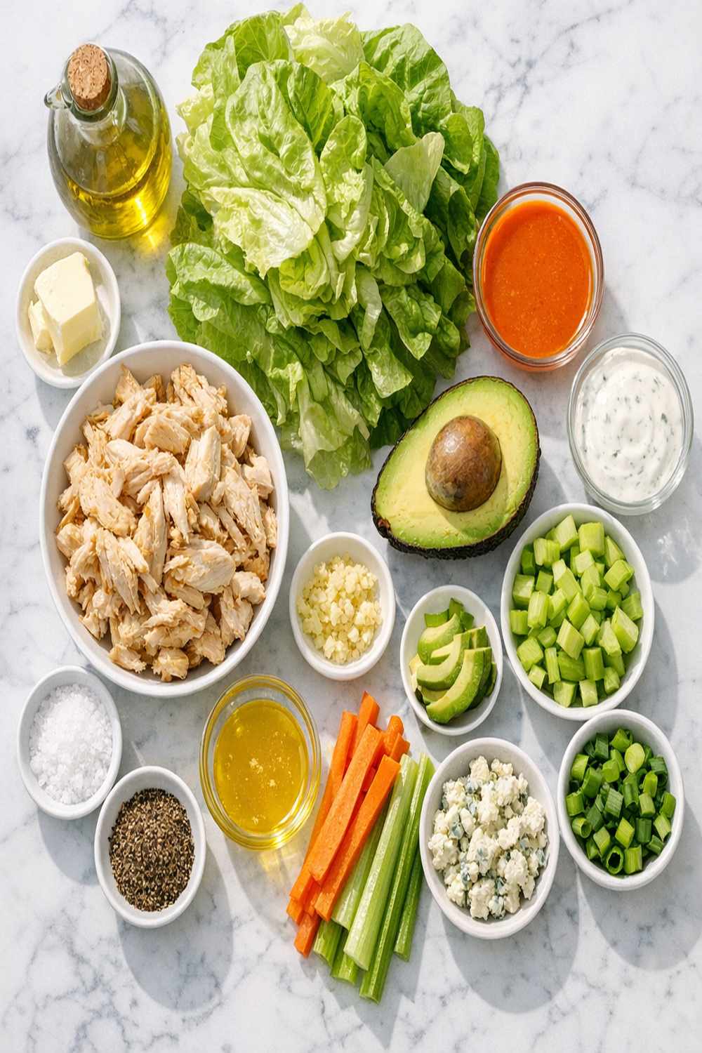 Buffalo Chicken Lettuce Wrap Recipe ingredients