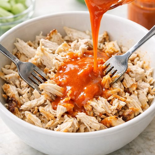 Step 2: Combine Buffalo Chicken with Hot Sauce