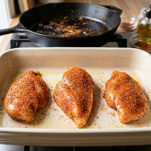 Step 4: Arrange and Oil the Chicken