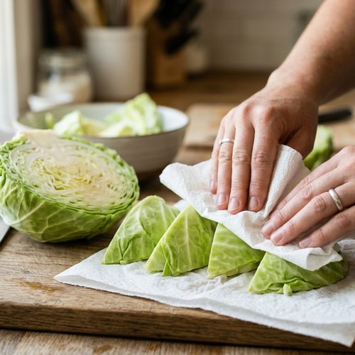 Step 2: Clean and Cut Your Cabbage Efficiently